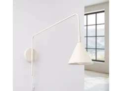 Lámpara De Pared Nox Moderno De Acero - 1 Fuentes Luminosas - L.14 X A.30 Cm - Beige