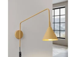 Lámpara De Pared Nox Moderno De Acero - 1 Fuentes Luminosas - L.14 X A.30 Cm - Oro/Negro