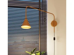 Lámpara De Pared Nox Moderno De Acero - 1 Fuentes Luminosas - L.14 X A.30 Cm - Oro/Negro