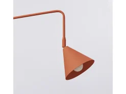 Lámpara De Pared Nox Moderno De Acero - 1 Fuentes Luminosas - L.14 X A.30 Cm - Ocre Rojo