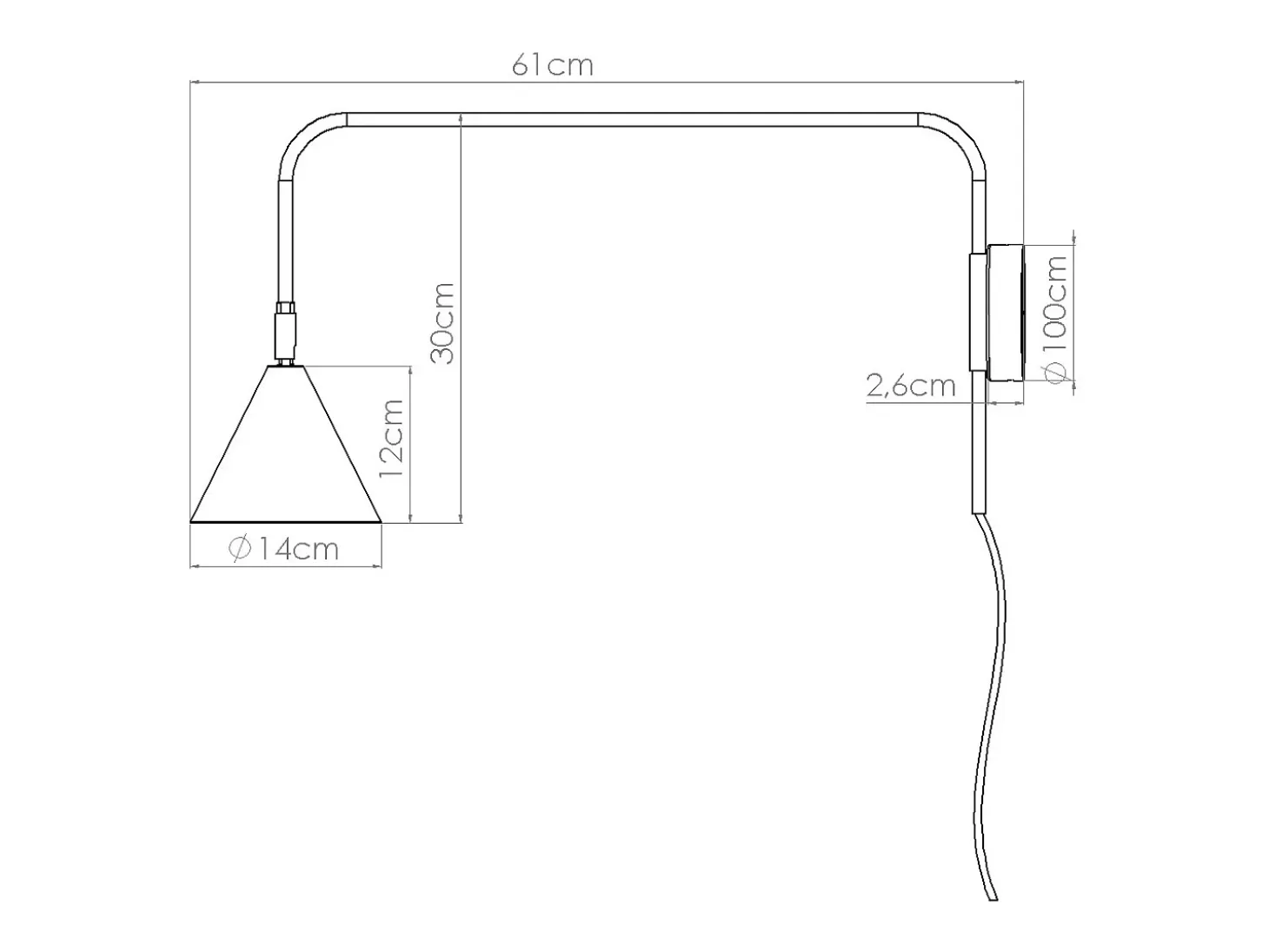 Lámpara De Pared Nox Moderno De Acero - 1 Fuentes Luminosas - L.14 X A.30 Cm - Verde Oliva