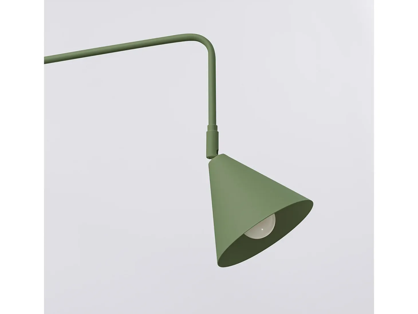 Lámpara De Pared Nox Moderno De Acero - 1 Fuentes Luminosas - L.14 X A.30 Cm - Verde Oliva
