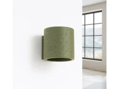 Lámpara de pared Orbis industrial de concreto - 1 fuentes luminosas - L.10 x A.10 cm - verde oliva