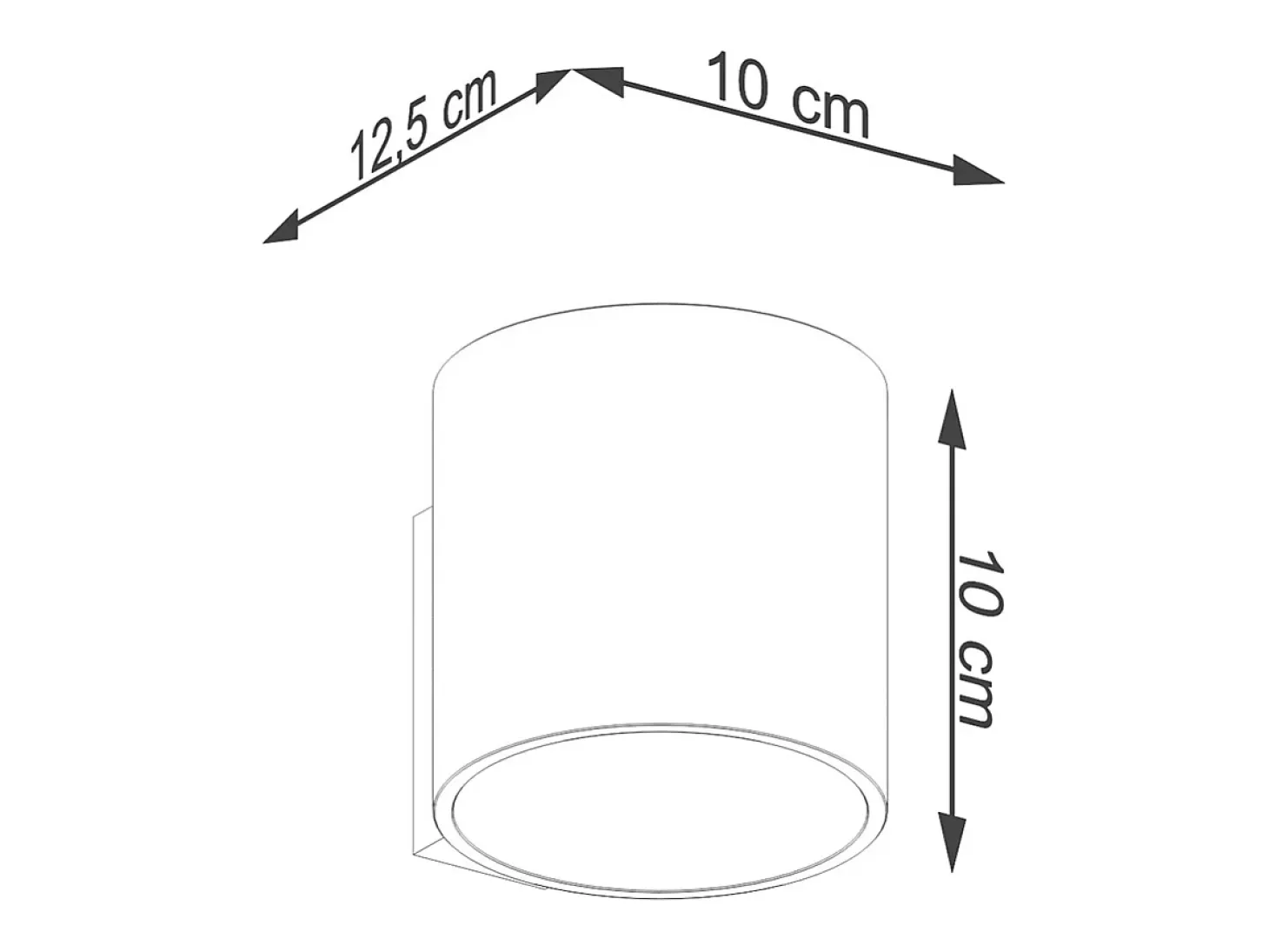 Lámpara De Pared Orbis Minimalista De Acero - 1 Fuentes Luminosas - L.10 X A.10 Cm - Dorado