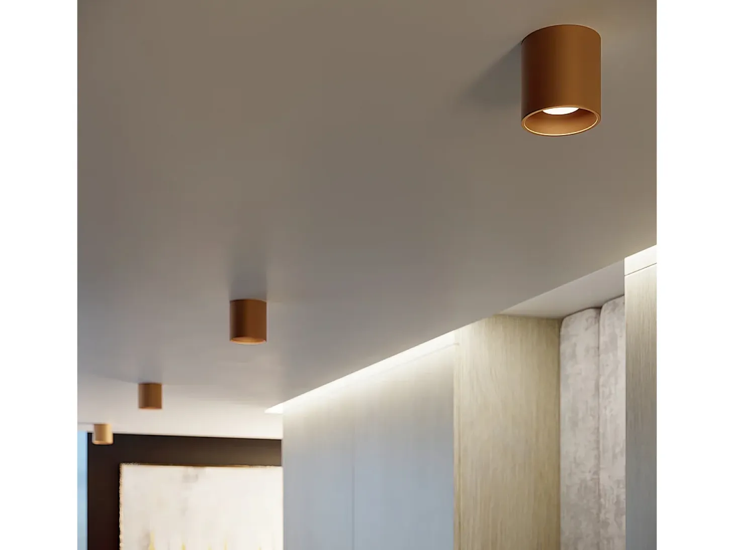 Lámpara De Pared Orbis Minimalista De Acero - 1 Fuentes Luminosas - L.10 X A.10 Cm - Dorado