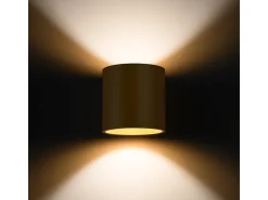 Lámpara De Pared Orbis Minimalista De Acero - 1 Fuentes Luminosas - L.10 X A.10 Cm - Dorado