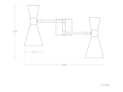 Lámpara de Pared Orientable Metal 2 Focos Jigger Negro