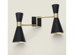 Lámpara de Pared Orientable Metal 2 Focos Jigger Negro