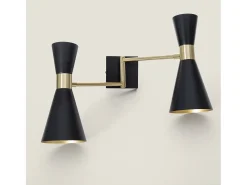 Lámpara de Pared Orientable Metal 2 Focos Jigger Negro