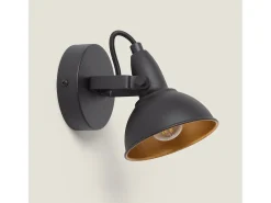 Lámpara de Pared Orientable Aluminio 1 Foco Emer Negro Negro