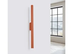 Lámpara De Pared Pastelo Moderno De Acero - 2 Fuentes Luminosas - L.2,5 X A.50 Cm - Ocre Rojo