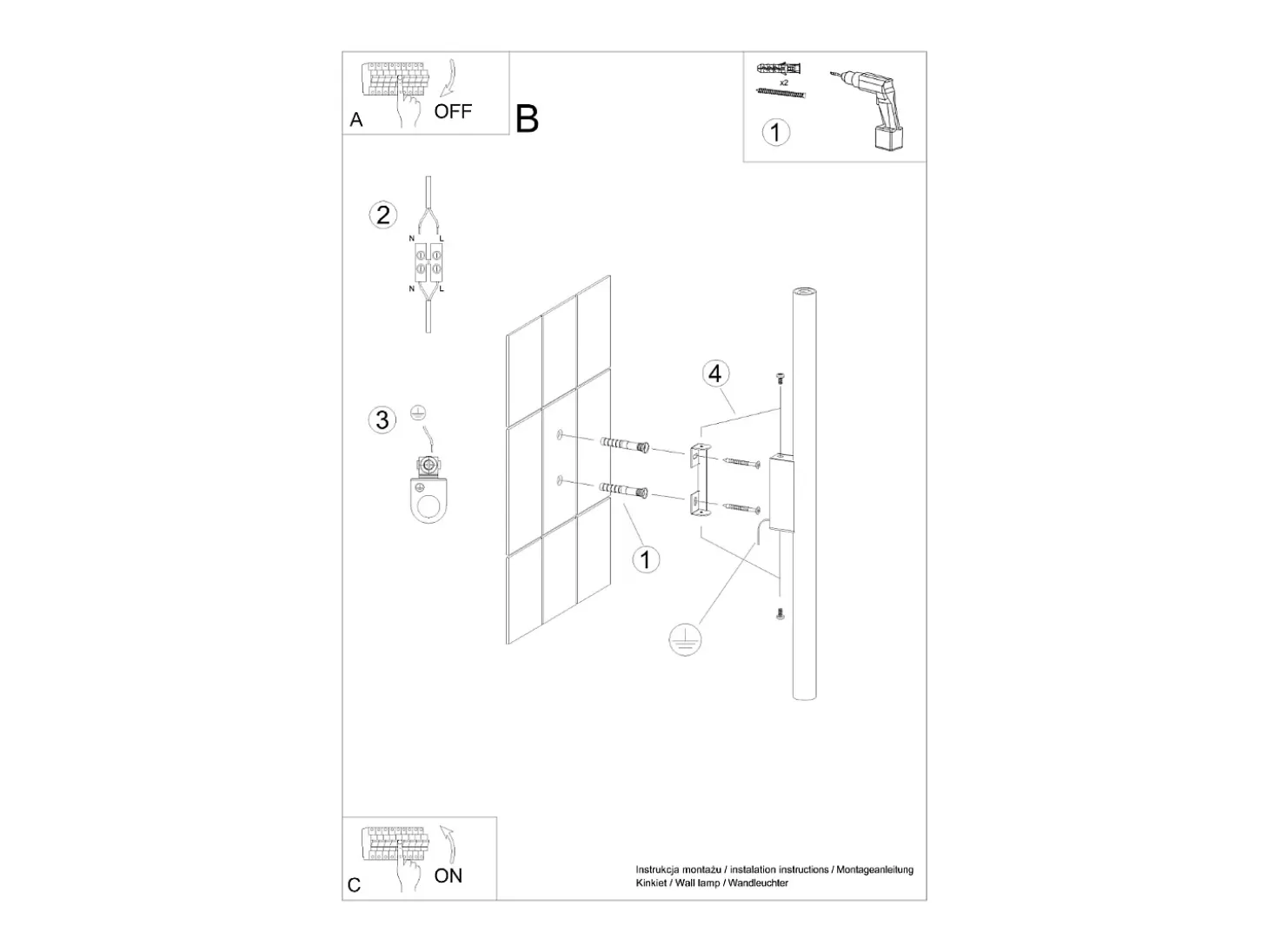 Lámpara De Pared Pastelo Moderno De Acero - 2 Fuentes Luminosas - L.2,5 X A.50 Cm - Ocre Rojo