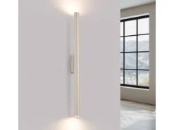 Lámpara De Pared Pastelo Moderno De Acero - 2 Fuentes Luminosas - L.2,5 X A.50 Cm - Beige