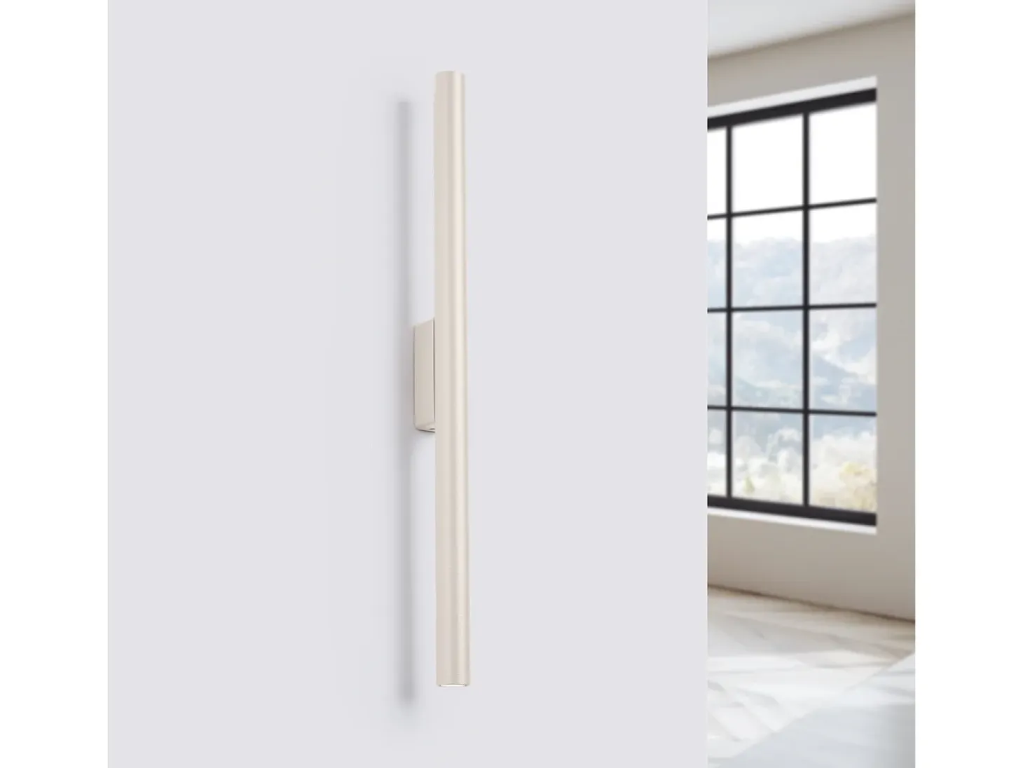 Lámpara De Pared Pastelo Moderno De Acero - 2 Fuentes Luminosas - L.2,5 X A.50 Cm - Beige