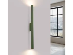 Lámpara De Pared Pastelo Moderno De Acero - 2 Fuentes Luminosas - L.2,5 X A.50 Cm - Verde Oliva