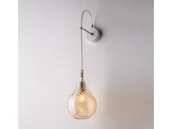 Lámpara de pared Pluvia de hierro con cristal pyrex ámbar 1 luz .14 P.21 BL264-AP1-AM