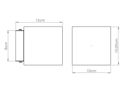 Lámpara de pared Quad industrial de concreto - 1 fuentes luminosas - L.10 x A.10 cm - beige