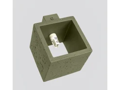 Lámpara de pared Quad industrial de concreto - 1 fuentes luminosas - L.10 x A.10 cm - verde oliva