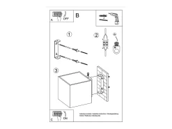 Lámpara De Pared Quad Minimalista De Acero - 1 Fuentes Luminosas - L.10 X A.10 Cm - Dorado