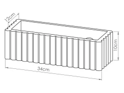 Lámpara de pared Rigata moderno de cerámica - 1 fuentes luminosas - L.34 x A.10 cm - gris pardo