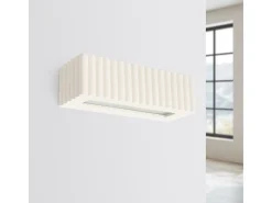 Lámpara de pared Rigata moderno de cerámica - 1 fuentes luminosas - L.34 x A.10 cm - beige