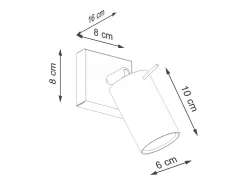 Lámpara De Pared Ring Moderno De Acero - 1 Fuentes Luminosas - L.8 X A.8 Cm - Verde Oliva