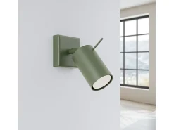 Lámpara De Pared Ring Moderno De Acero - 1 Fuentes Luminosas - L.8 X A.8 Cm - Verde Oliva
