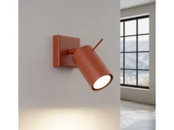 Lámpara De Pared Ring Moderno De Acero - 1 Fuentes Luminosas - L.8 X A.8 Cm - Ocre Rojo