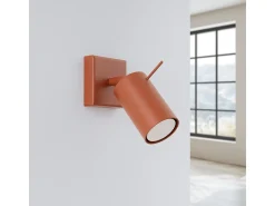 Lámpara De Pared Ring Moderno De Acero - 1 Fuentes Luminosas - L.8 X A.8 Cm - Ocre Rojo