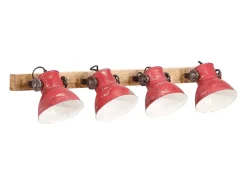 Lámpara de pared rojo desgastado 25 W E27 90x25 cm ES636309