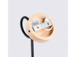 Lámpara de pared Sparkon minimalista de acero/madera - 1 fuentes luminosas 3000K - L.10 x A.24 cm - negro/madera natural