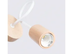 Lámpara de pared Sparkon minimalista de acero/madera - 1 fuentes luminosas 3000K - L.10 x A.24 cm - blanco/madera natural