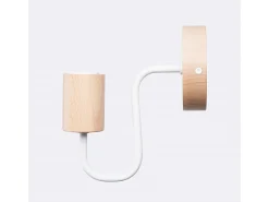 Lámpara De Pared Timbo Desván De Acero/Madera - 1 Fuentes Luminosas - L.8 X A.18,5 Cm - Blanco/Madera Natural