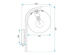 Lámpara De Pared Toolight G104-1W Gold White