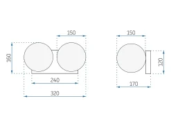Lámpara De Pared Toolight App1010-2W Gold