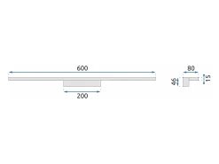 Lámpara De Pared Toolight Led App840-1W 60Cm Black