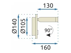 Lámpara De Pared Toolight App1614-1W Black