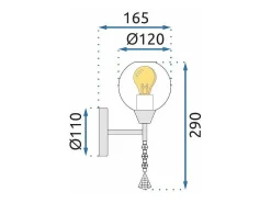 Lámpara De Pared Toolight App716-1W Chrome