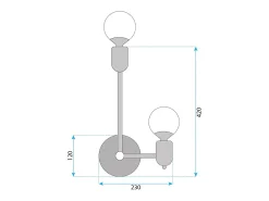 Lámpara De Pared Toolight App1707-2W Black