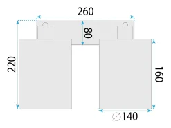 Lámpara De Pared Toolight App1824-2W Black