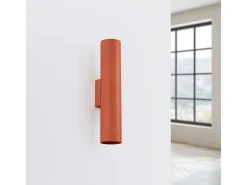 Lámpara de pared Toris desván de acero - 2 fuentes luminosas 3000K - L.6 x A.30 cm - ocre rojo