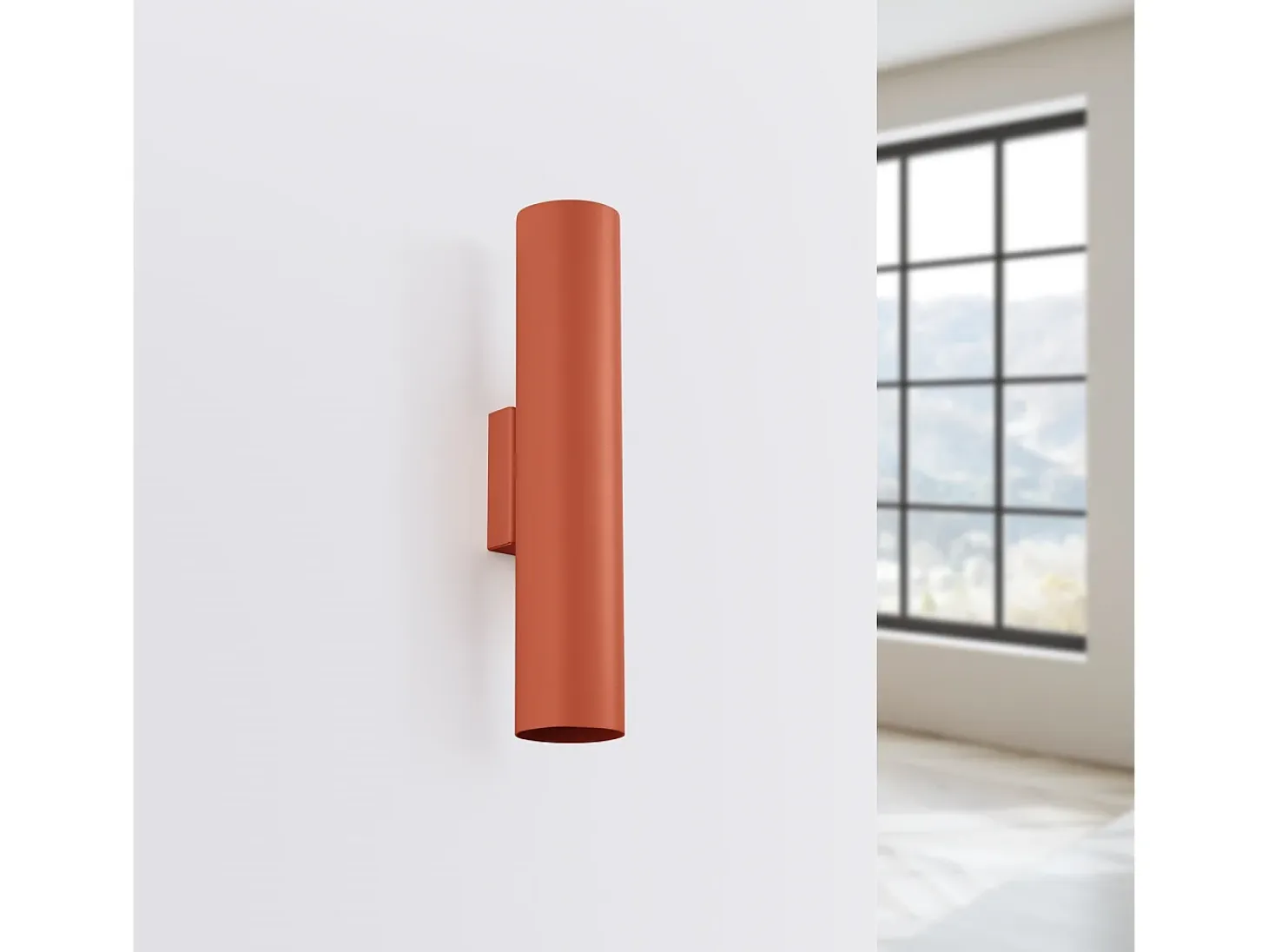 Lámpara de pared Toris desván de acero - 2 fuentes luminosas 3000K - L.6 x A.30 cm - ocre rojo