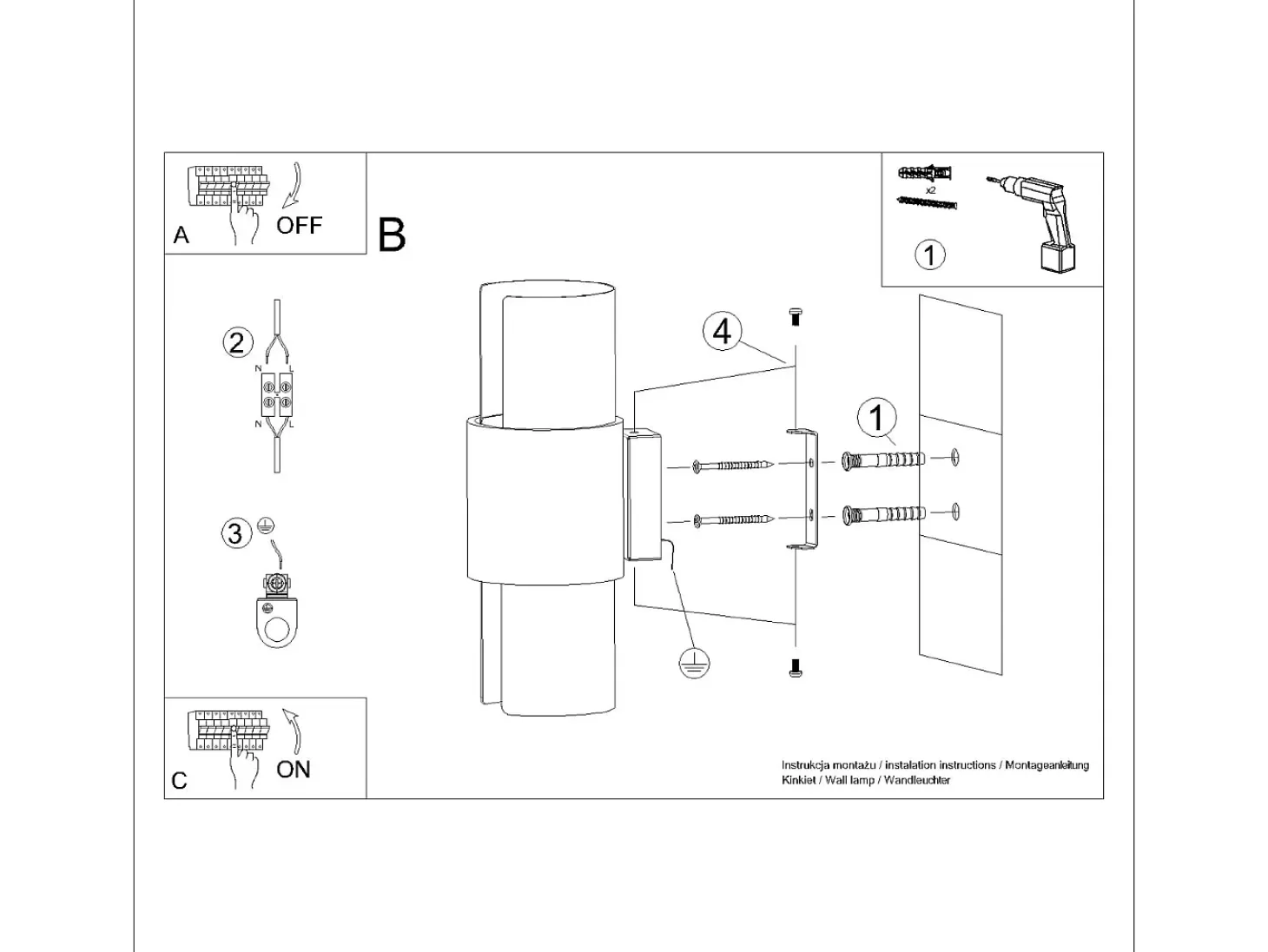 Lámpara de pared Torow minimalista de acero - 2 fuentes luminosas 3000K - L.10 x A.37 cm - blanco