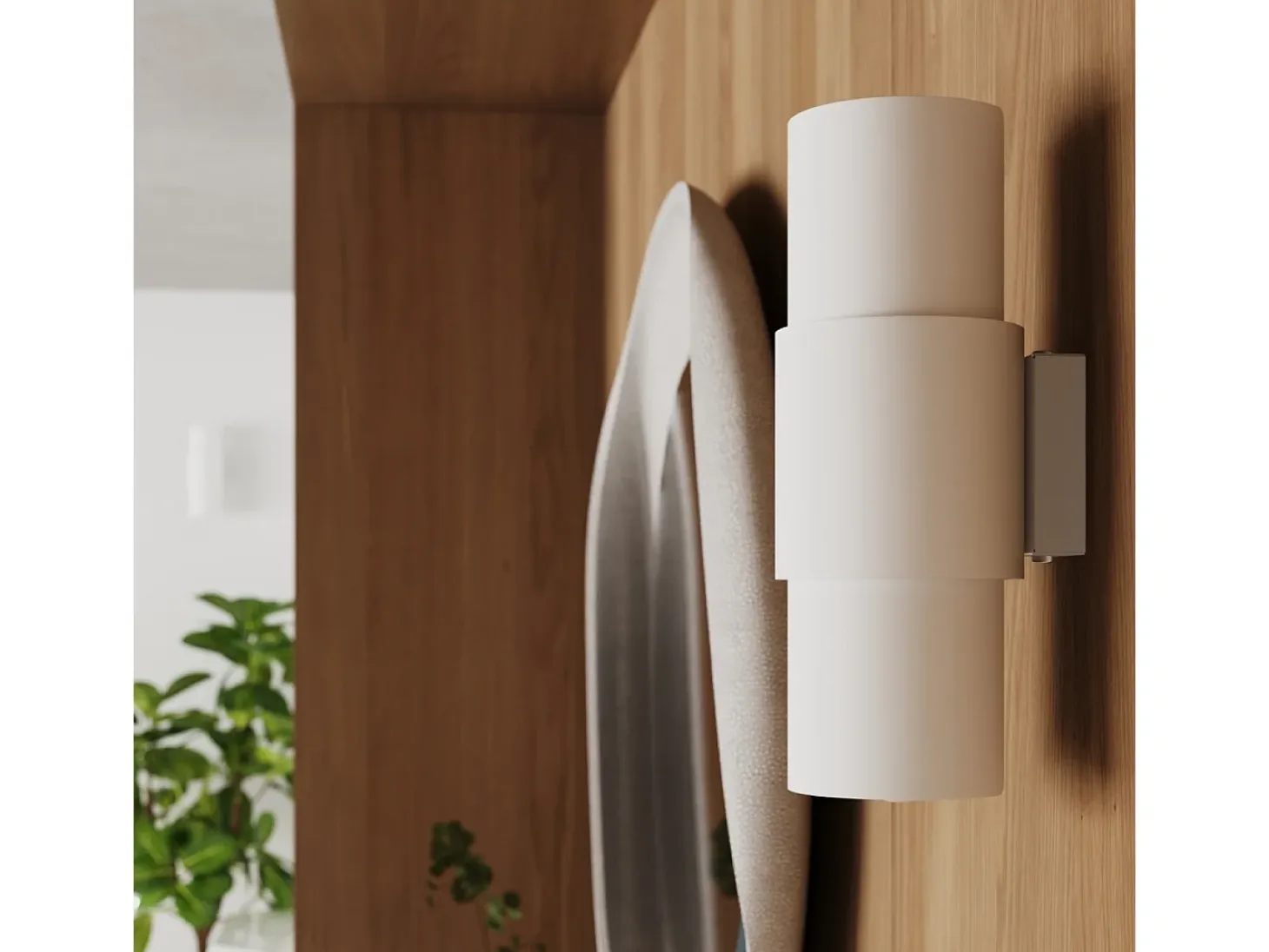 Lámpara de pared Torow minimalista de acero - 2 fuentes luminosas 3000K - L.10 x A.37 cm - blanco