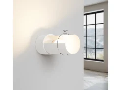 Lámpara de pared Torow minimalista de acero - 1 fuentes luminosas 3000K - L.10 x A.21 cm - blanco