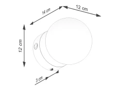 Lámpara De Pared Yoli Moderno De Acero/Vidrio - 1 Fuentes Luminosas - L.12 X A.12 Cm - Blanco