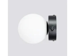 Lámpara De Pared Yoli Moderno De Acero/Vidrio - 1 Fuentes Luminosas - L.12 X A.12 Cm - Negro