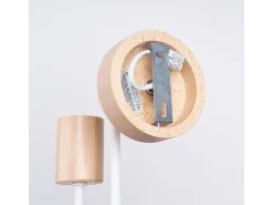 Lámpara de pared Zimbo desván de acero/madera - 1 fuentes luminosas 4000K - L.8 x A.18,5 cm - blanco/madera natural