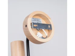 Lámpara de pared Zimbo desván de acero/madera - 1 fuentes luminosas 3000K - L.8 x A.18,5 cm - negro/madera natural