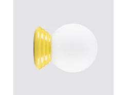 Lámpara de pared Zori minimalista de cerámica/vidrio vidriado - 1 fuentes luminosas - L.12 x A.12 cm - amarillo